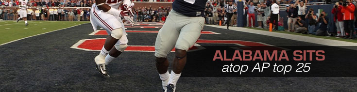 Alabama sits atop AP Top 25