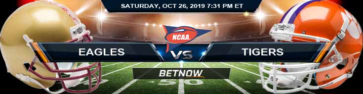 Boston College Eagles vs Clemson Tigers 10-26-2019 Odds, Game Analysis and Preview