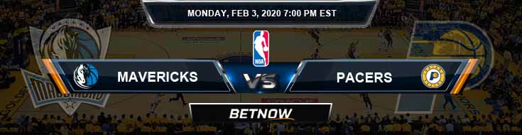 Dallas Mavericks vs Indiana Pacers 02-03-2020 Odds Picks and Previews