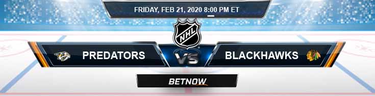 Nashville Predators vs Chicago Blackhawks 02-21-2020 Predictions NHL Picks and Betting Previews