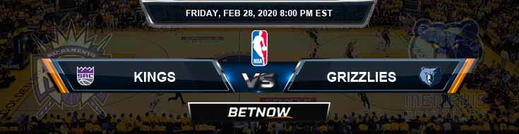 Sacramento Kings vs Memphis Grizzlies 2-28-2020 NBA Odds and Previews