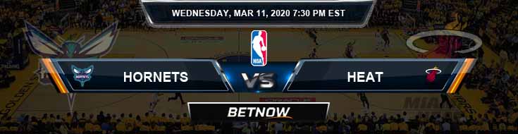 Charlotte Hornets vs Miami Heat 3-11-2020 Spread Picks and Prediction