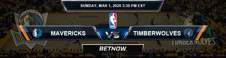 Dallas Mavericks vs Minnesota Timberwolves 3-1-2020 NBA Odds and Picks