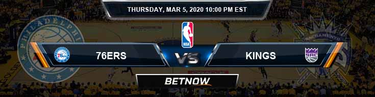 Philadelphia 76ers vs Sacramento Kings 3-5-2020 NBA Spread and Picks
