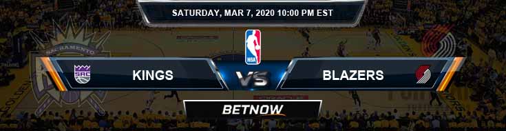Sacramento Kings vs Portland Trail Blazers 3-7-2020 NBA Odds and Picks