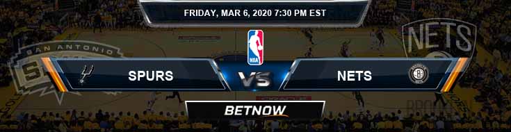 San Antonio Spurs vs Brooklyn Nets 3-6-2020 Spread Picks and Previews