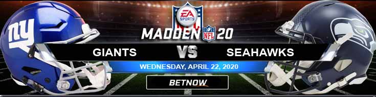 New York Giants vs Seattle Seahawks 04-22-2020 Madden NFL 20 Game Analysis Odds and Previews
