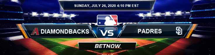 Arizona Diamondbacks vs San Diego Padres 07-26-2020 MLB Picks Previews and Betting Predictions