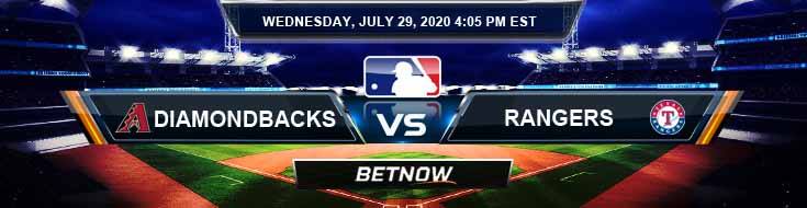 Arizona Diamondbacks vs Texas Rangers 07-29-2020 MLB Previews Spread and Game Analysis