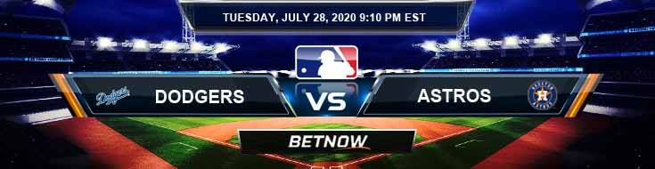 Los Angeles Dodgers vs Houston Astros 07-28-2020 MLB Analysis Results and Baseball Odds