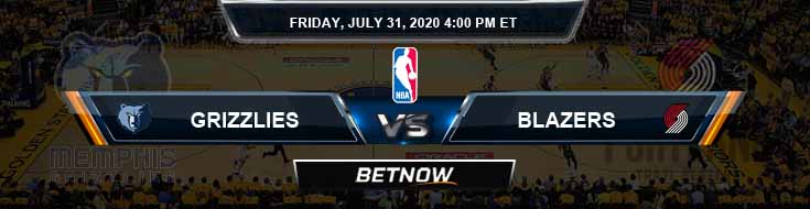 Memphis Grizzlies vs Portland Trail Blazers 7-31-2020 NBA Odds and Picks