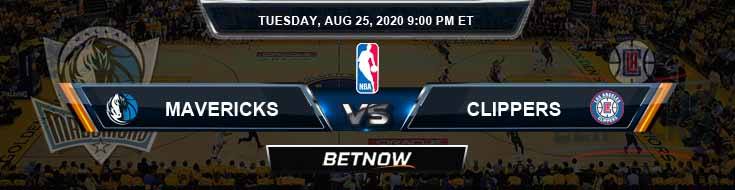 Dallas Mavericks vs Los Angeles Clippers 8-25-2020 NBA Spread and Picks