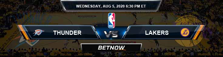Oklahoma City Thunder vs Los Angeles Lakers 8-5-2020 NBA Odds and Picks
