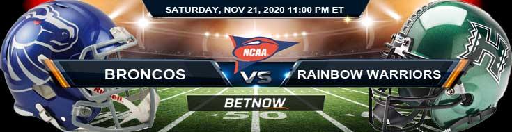 Boise State Broncos vs Hawaii Rainbow Warriors 11-21-2020 NCAAF Game Analysis Forecast & Tips