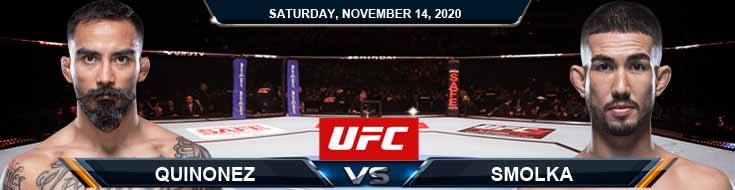 UFC Fight Night 183 Quinonez vs Smolka 11-14-2020 Analysis Odds and Picks