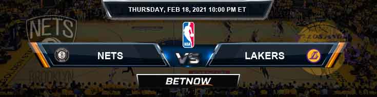 Brooklyn Nets vs Los Angeles Lakers 2-18-2021 NBA Picks and Previews