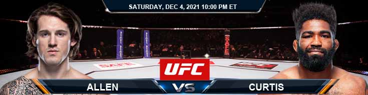 UFC on ESPN 31 Allen vs Curtis 12-4-2021 Picks Fight Analysis and Forecast