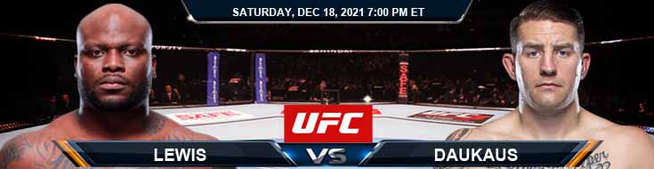 UFC Fight Night 199 Lewis vs Daukaus 12-18-2021 Previews Spread and Fight Analysis