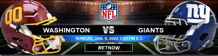 Football Betting Game Spread Washington Football Team vs New York Giants 01-09-2022