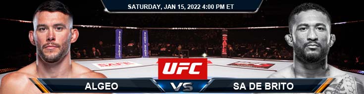 UFC ON ESPN 32 Algeo vs Sa de Brito 01-15-2022 Previews, Odds and Spread