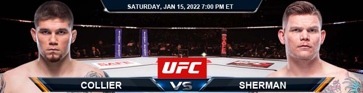 UFC ON ESPN 32 Collier vs Sherman 01-15-2022 Spread, Fight Analysis and Forecast