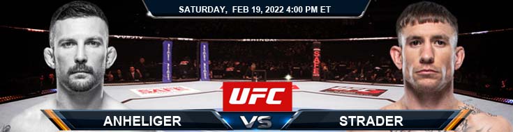 UFC Fight Night 201 Anheliger vs Strader 02-19-2022 Odds Tips and Predictions