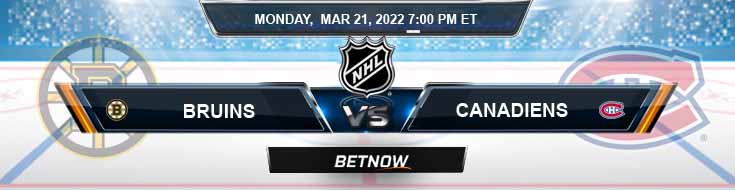 Boston Bruins vs Montreal Canadiens 03-21-2022 Predictions Preview and Spread