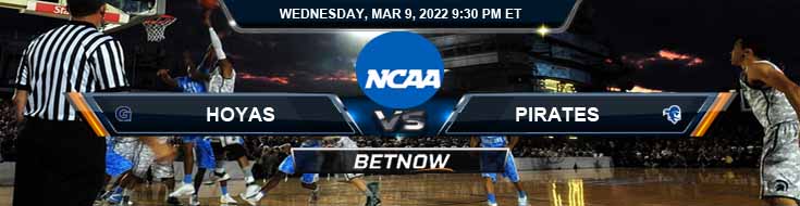 Georgetown University Hoyas vs Seton Hall Pirates 03-09-2022 Predictions Betting Preview and Spread