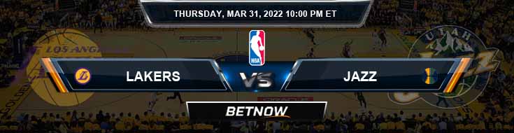 Los Angeles Lakers vs Utah Jazz 3-31-2022 Spread Picks and Prediction