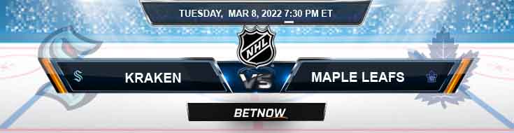 Seattle Kraken vs Toronto Maple Leafs 03-08-2022 BetNow's Odds Picks and Favorite Predictions