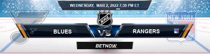 St. Louis Blues vs New York Rangers 03-02-2022 Predictions Betting Preview and Spread