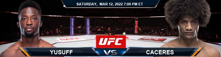 UFC Fight Night 203 Yusuff vs Caceres 03-12-2022 Tips Analysis and Forecast