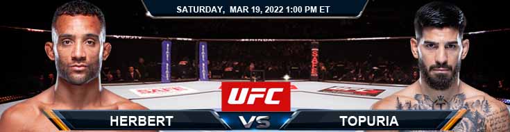 UFC Fight Night 204 Herbert vs Topuria 03-19-2022 Top Analysis Odds and Betting Picks