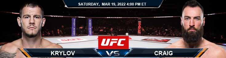 UFC Fight Night 204 Krylov vs Craig 03-19-2022 BetNow's Tips Analysis and Favorite Odds