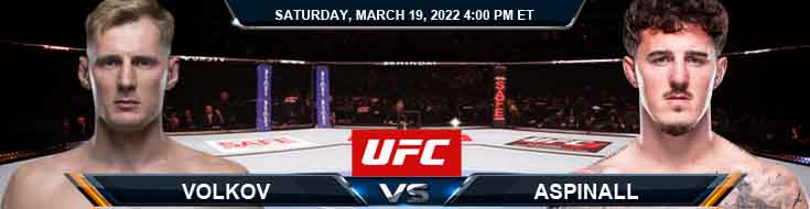 UFC Fight Night 204 Volkov vs Aspinall 03-19-2022 Best Predictions Preview and Fight Analysis