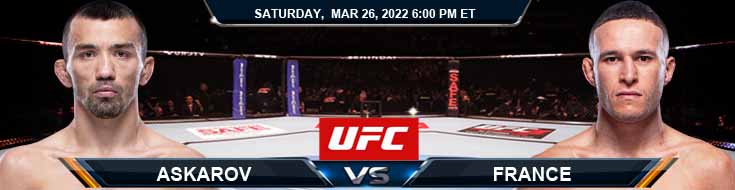 UFC on ESPN 33 Askarov vs Kara-France 03-26-2022 Predictions Preview and Spread