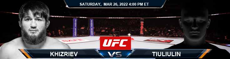 UFC on ESPN 33 Khizriev vs Tiuliulin 03-26-2022 Fight Tips Picks and Predictions