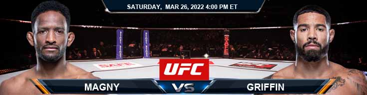 UFC on ESPN 33 Magny vs Griffin 03-26-2022 Odds Picks and Forecast