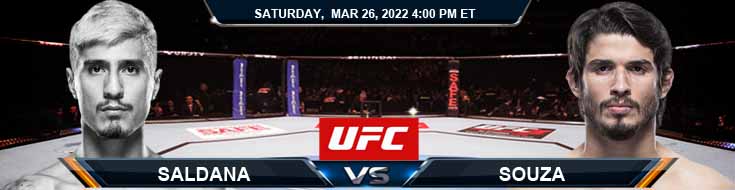 UFC on ESPN 33 Saldana vs Souza 03-26-2022 Best Odds Tips and Predictions
