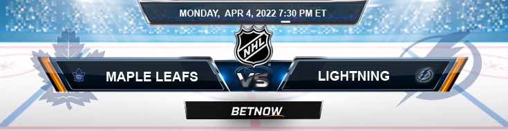 Toronto Maple Leafs vs Tampa Bay Lightning 04-04-2022 Hockey Odds Picks and Top Predictions