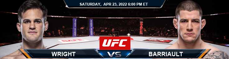 UFC Fight Night 205 Wright vs Barriault 04-23-2022 Tips Analysis and Odds