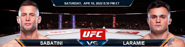 UFC on ESPN 34 Sabatini vs Laramie 04-16-2022 Fights Odds Picks and Predictions