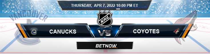 Vancouver Canucks vs Arizona Coyotes 04-07-2022 BetNow's Forecast Analysis and Best Odds