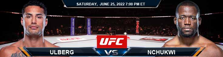 UFC on ESPN 38 Ulberg vs Nchukwi 06-25-2022 Fight Analysis Spread and Forecast