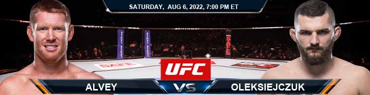 UFC on ESPN 40 Alvey vs Oleksiejczuk 08-06-2022 Odds Preview and Picks