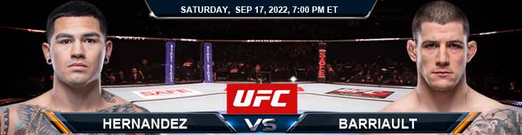 UFC Fight Night 210 Hernandez vs Barriault 17-09-2022 Analisis dan Pilihan Odds