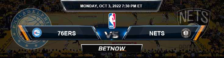 Philadelphia 76ers vs Brooklyn Nets 10-3-2022 Tips dan Prediksi Odds