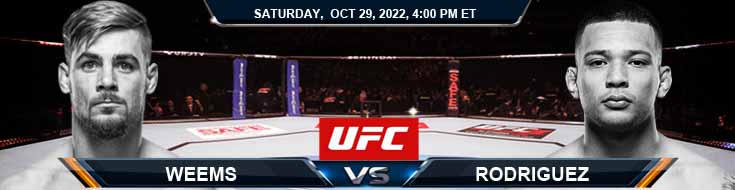 UFC Fight Night 213 Joshua Weems vs Christian Rodriguez 10-29-2022 Pratinjau dan Tip Prediksi