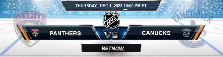 Florida Panthers vs Vancouver Canucks 12-1-2022 Forecast Predictions and Tips