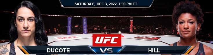 UFC Fight Night Emily Ducote vs Angela Hill 12-3-2022 Odds Analysis and Picks